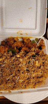 Orange Chicken with Chicken Fried Rice