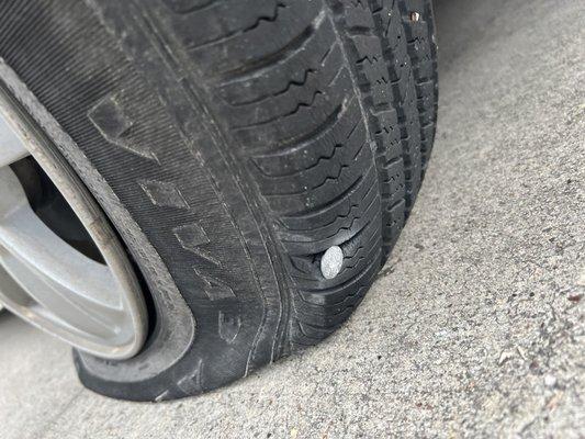 Nail in tire