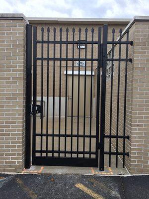 Ornamental gate with cylinder lock