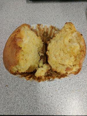 Corn muffin heated with butter (barely had any butter on it).