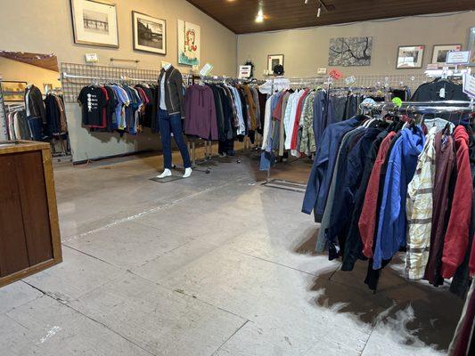 Men's clothes upstairs