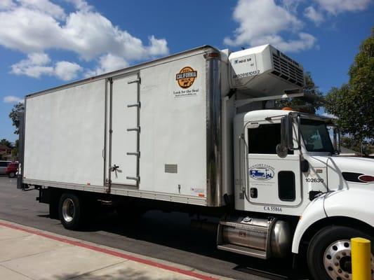 Mrs. Field's frozen cookie dough is delivered in a freezer truck:)