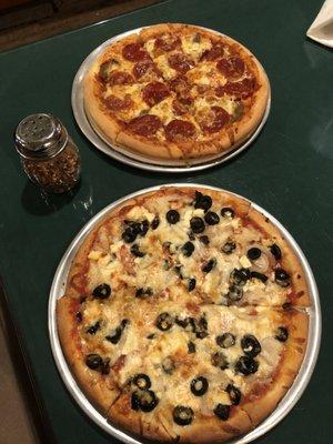 Greek pizza and meatball and pepperoni