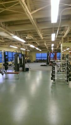 Huge weight area with 2 olympic lifting platforms.