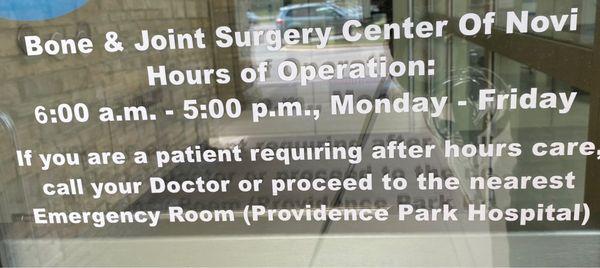 Bone and Joint Surgery Center of Novi