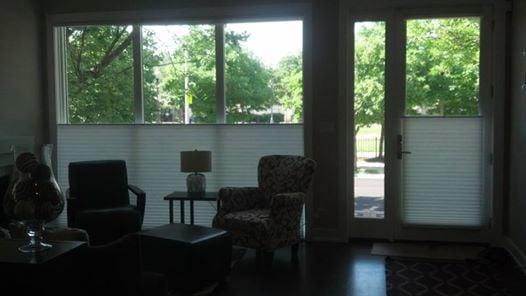 Front living room window and door. The photos don't do these blinds justice!