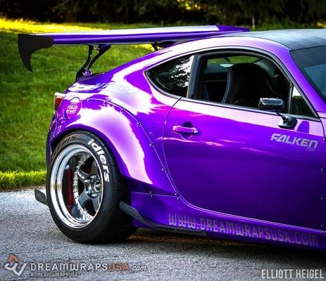 Gloss Candy Purple full wrap on a custom 2014 Subaru BRZ