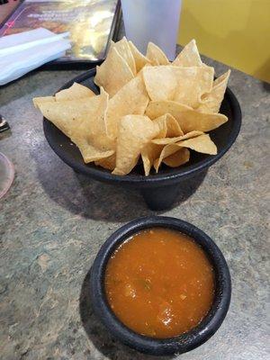 Solid chips and salsa