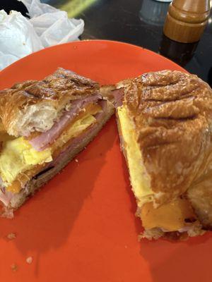 Ham egg cheese croissant