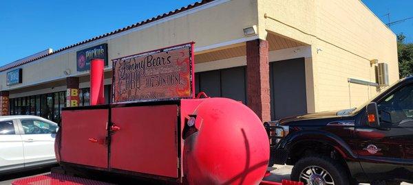 When you're checking in for Southern BBQ and see this lovely smoker right outside...