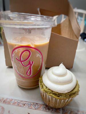 Mocha white chocolate and Matcha cupcake