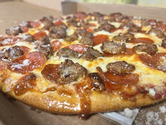 Pepperoni and Sausage pizza