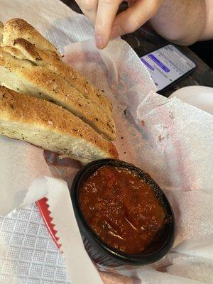 Bread with traditional dipping sauce