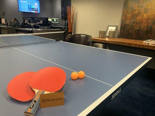 When designing websites or collateral, it is always good to get up and clear your mind.  Who's up for a round of table tennis?