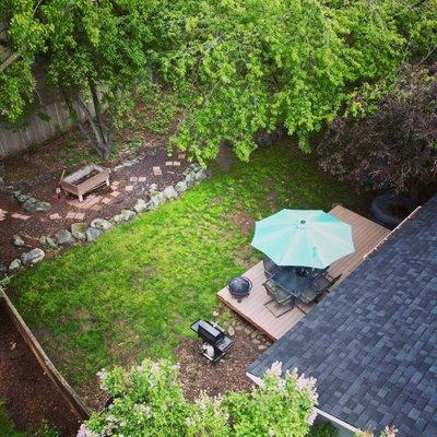 Backyard photo from a drone.