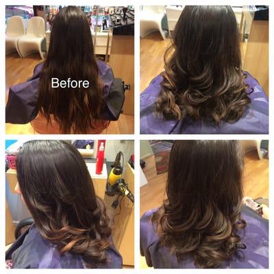 A hair transformation     end result is a healthy luscious bouncy layered haircut