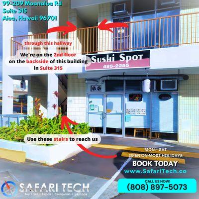 Safari Tech Hawaii, call today for in-office diagnostics! 808 897 5073
 
 (No Mobile/On-Site Services)