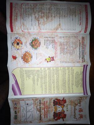 Front of menu