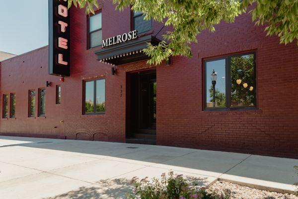 Front entrance of The Hotel Melrose.