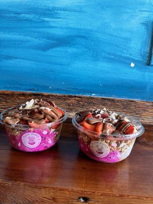 Nutaya Bowl toppings half pitaya and half chia seeds