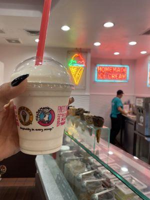 Birthday cake and Amaretto milkshake