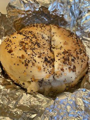 Everything bagel with butter