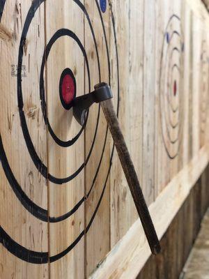 Axe throwing.