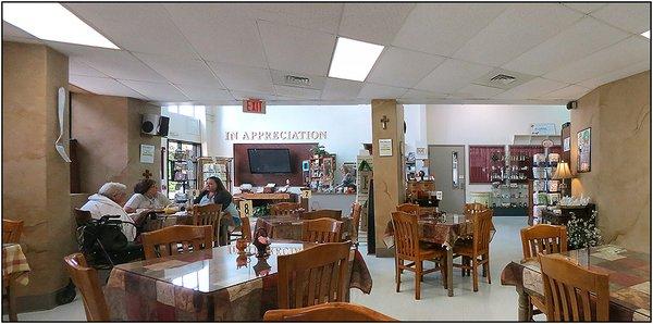 Wide view of main dining area before most customers arrived