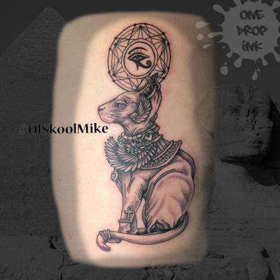 Black And Grey Sphinx by Ol Skool @olskoolmike