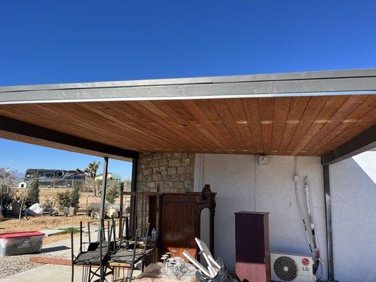 Tongue and groove under the carport