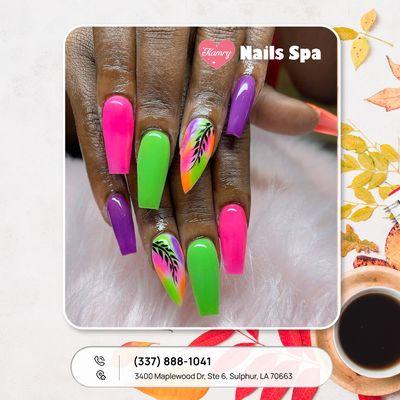 Mix and match with vibrant colors! Combine your favorite shades for a nail design that stands out!