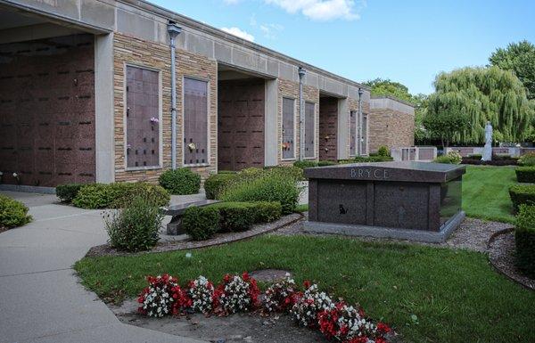 A view from one of our garden mausoleums.