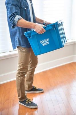 Let Bin It make your move and easy move. Our bins are easy to lift and carry.