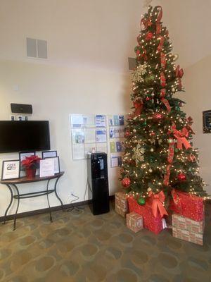 Christmas tree in the lobby for the holidays