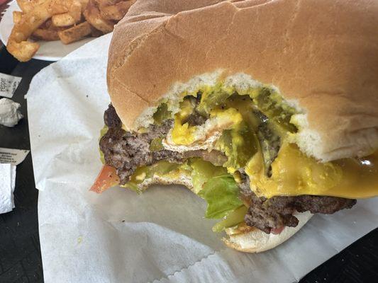 Jalapeno cheese burger