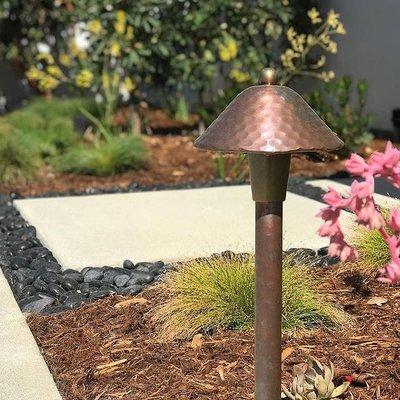 Our copper path lights are a best seller and one of our favorites as well! Shown here is the SPJ-HPL5 in raw copper . All of our lights are