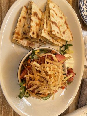 lunch special (#8- ocho) petite chicken taco salad and chicken quesadilla