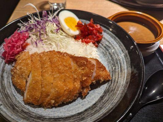 Tonkatsu curry (before I mixed in the curry)