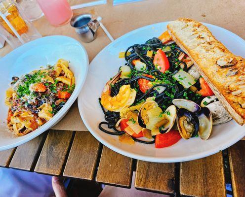 Squid Ink Linguine with Seafood - This was not good. Too salty and the seafood weren't fresh.