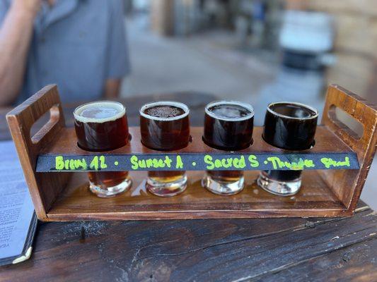 Once our server knew I liked dark beers he said "I can make a dark beer flight for you!" Awesome!!