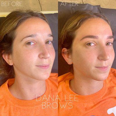 Before and after microblading by Dana Lee