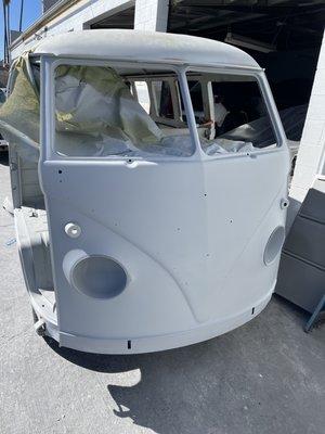 VW Bus Custom Build Prepped and ready for paint here at Canoga Auto Works Autobody Repair Shop Auto Collision Repair Body Shop Car Paint