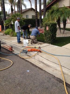 new street sidewalk & driveway (before)