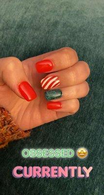 My Christmas nails Jenny did for me at Pearl Nails last week