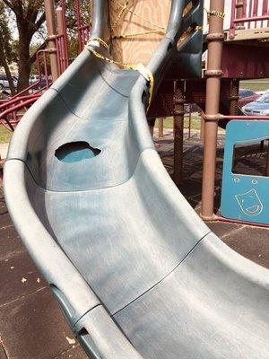 Shoddy broken playground