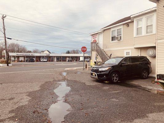 View of Bayshore from side parking lot