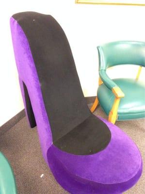 Purple shoe chair