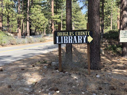 Tuesday, May 7, 2019: library sign on Warrior Way.