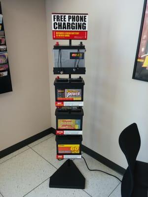 Awesome battery display and phone chargers.