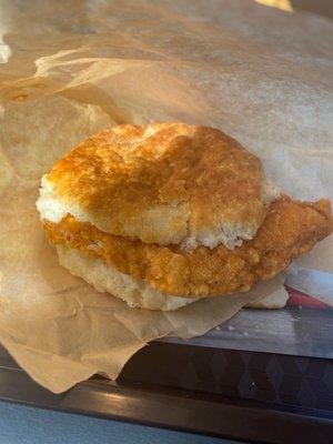 Spicy chicken and honey biscuit